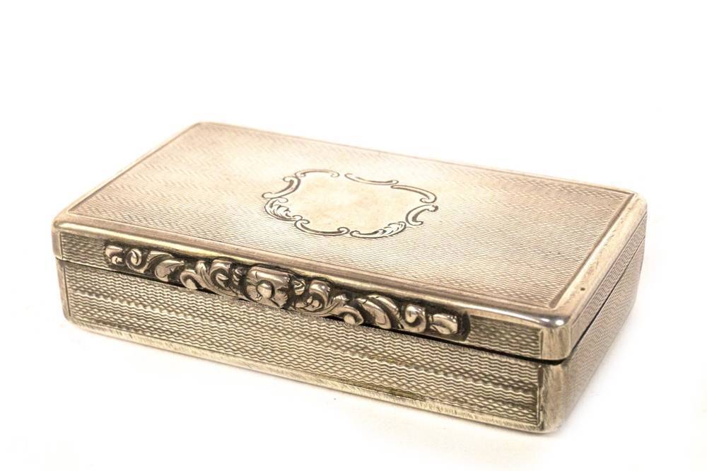 Rectangle Silver Removable Lid Scroll Box