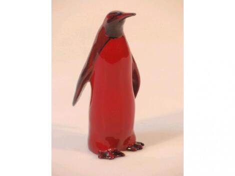 A Royal Doulton flamb? figure of a king penguin