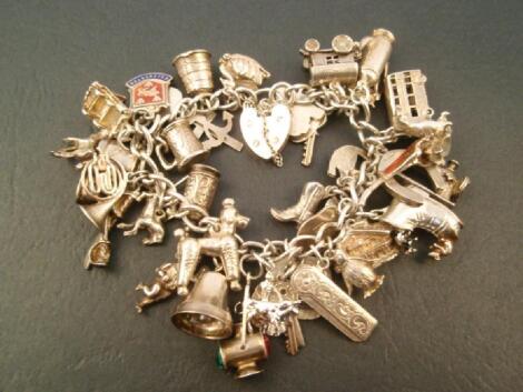 A silver charm bracelet