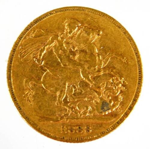 A Victorian gold full sovereign, 1883.