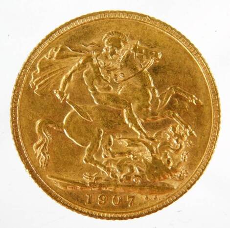 An Edward VII gold full sovereign, 1907.