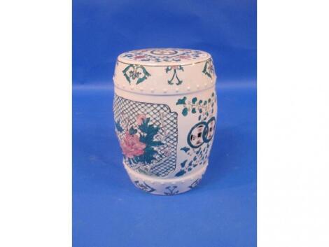 A 20thC Chinese porcelain garden seat