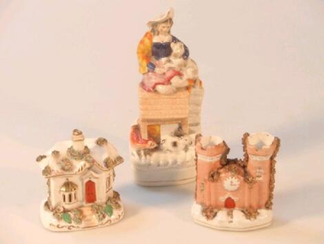 A Staffordshire cottage pastille burner