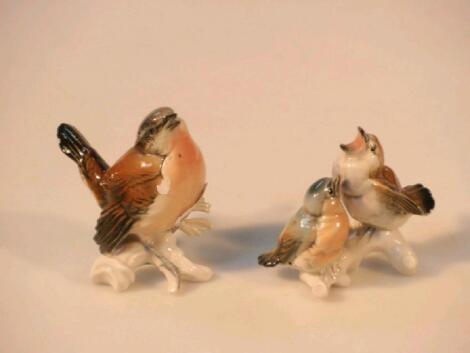 Two ENS German porcelain figures of birds