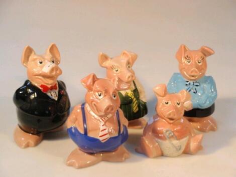 A family of five Wade Nat West pigs