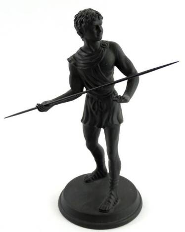 A Wedgwood Limited Edition Jasperware figure, modelled in the form of a Greek javelin thrower, made to commemorate the Sydney Olympics in 2000, 22cm H.