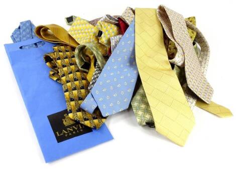 Various gentleman's silk ties, to include Lanvin, Nina Ricci, etc.