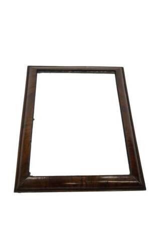 An 18thC walnut cushion framed mirror, with rectangular plate, 66cm x 50cm.