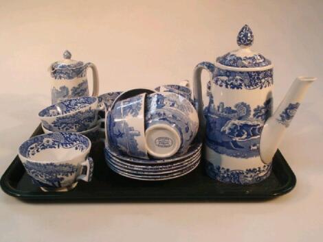 A Copeland Spode Italian pottery part tea service