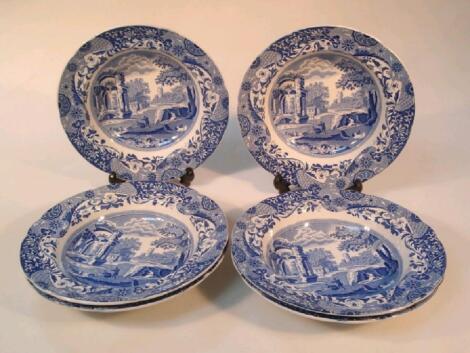 A set of six Copeland Spode Italian soup plates