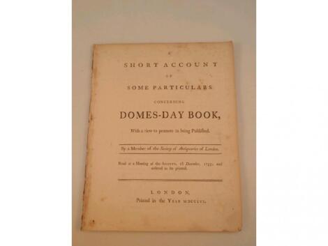 A short account of some particulars concerning Domesday Book