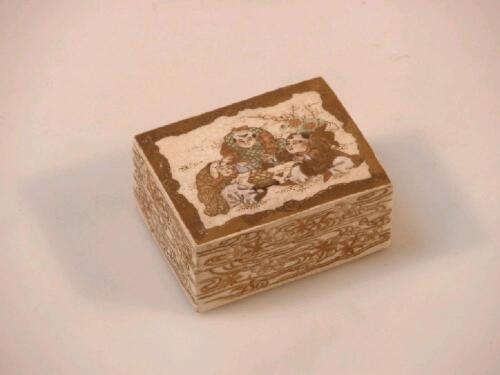 A late 19thC Satsuma rectangular box and cover