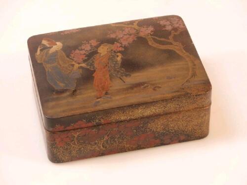 A Japanese rectangular lacquered box