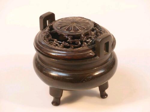 A 19thC Chinese bronze censer