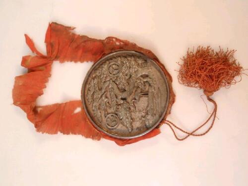 A 19thC Japanese circular hand mirror