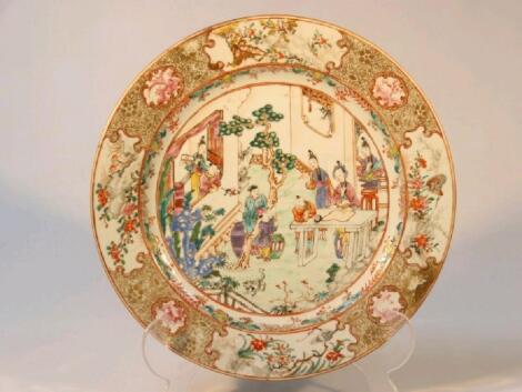 A 19thC Chinese famille rose plate