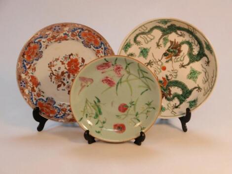 Three Chinese saucer dishes