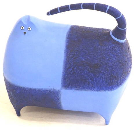 Govinder Nazran (1964-2008). Cat blue, composition, stamped and numbered 289/500, 21cm high.