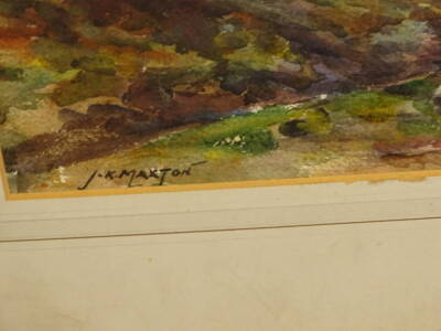 J.F. Maxton. Highland landscape, watercolour, signed, 27cm x 37cm. - 3