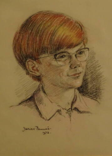 Juliet Pannetti (1911-2005). Portrait - young boy, pastel, signed and dated 1972, 45.5cm x 30.5cm.