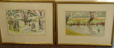 James Lacey. River landscape, watercolour, 23cm x 33cm, and another (2). - 3