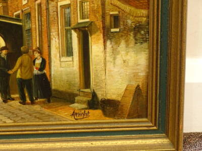 Knight (20thC). Continental street scene, oil on canvas, signed, 59.5cm x 49.5cm. - 3