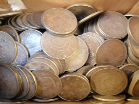 A large number of Chinese silver coins. Silver content unknown