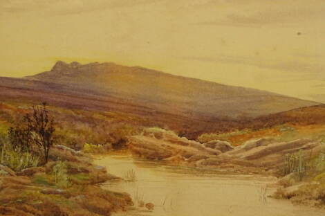 C.N. Rounds (19thC). Evening Dartmoor, watercolour, signed, 24cm x 34cm. Stamp verso J.D. Wheeldon and Sons.