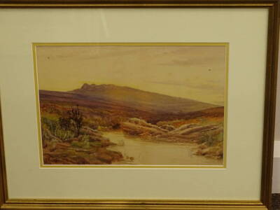 C.N. Rounds (19thC). Evening Dartmoor, watercolour, signed, 24cm x 34cm. Stamp verso J.D. Wheeldon and Sons. - 2