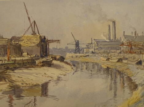 Cecil Westland Pilcher (1870-1943). Bow Creek off the River Thames, watercolour, titled, 28cm x 38.5cm.