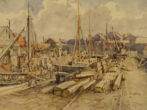 Cecil Westland Pilcher (1870-1943). Yarmouth, watercolour, signed, titled and dated Oct 23 1930, 26cm x 35.5cm.