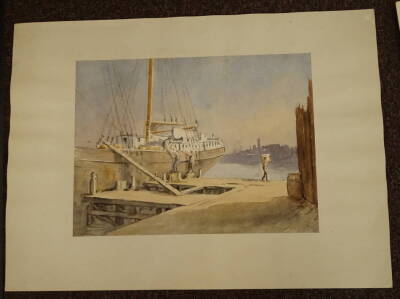 Cecil Westland Pilcher (1870-1943). Thames, watercolour, titled, 26cm x 35cm. - 2