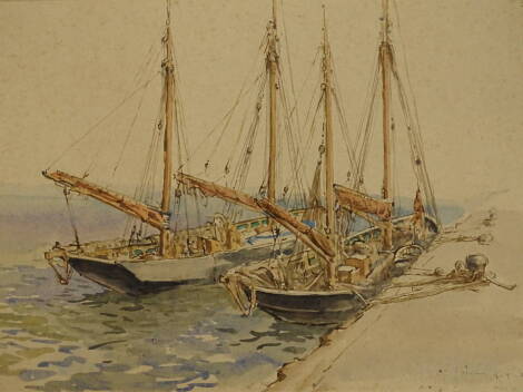 Cecil Westland Pilcher (1870-1943). Sailing barges, watercolour, signed and dated 9.9.30, 27.5cm x 38.5cm.