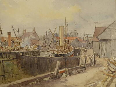 Cecil Westland Pilcher (1870-1943). Dock Yarmouth, watercolour, 26.5cm x 38cm.