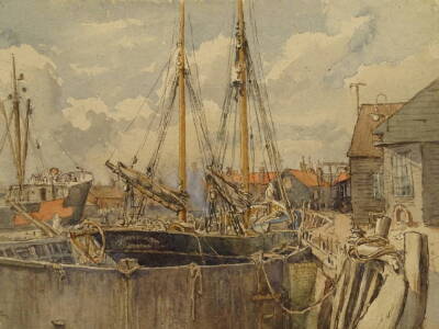 Cecil Westland Pilcher (1870-1943). Yarmouth on the East coast, watercolour, titled verso, 29cm x 38.5cm, and two others (3).