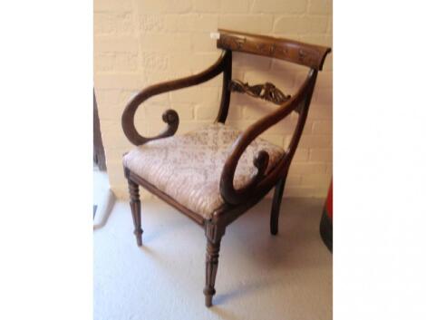 A Regency mahogany dining chair