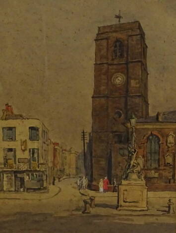 Cecil Westland Pilcher (1870-1943). Chelsea Old Church, watercolour, signed and titled verso, 33cm x 23cm.