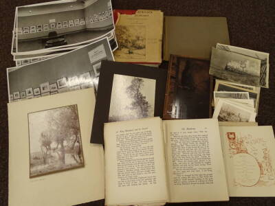 Cecil Westland Pilcher (1870-1943). Works by Dr Pilcher (of Boston), Usher Art Gallery Lincoln - exhibition catalogue, 29 January 1938, another Mr Lunn Galleries 1945, exhibition photographs, Oxford Medical School Menu 1895, Stainer-King blacksack and his