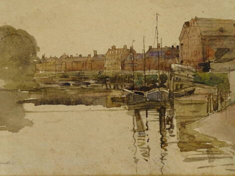 William Th. Martin Hawksworth (1853-1935). Harbour scene, watercolour, signed 22cm x 30cm and five others (6).