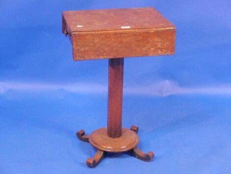 A Victorian figured walnut work stand