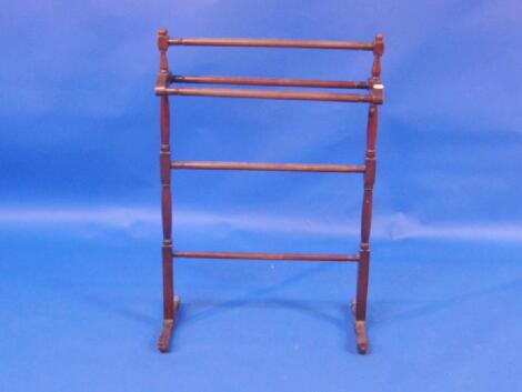 A Victorian mahogany towel rail