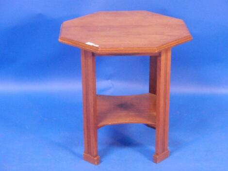 An oak hexagonal occasional table