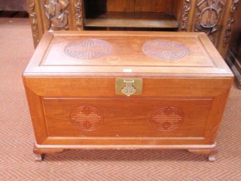 A Chinese camphor wood chest