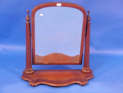 A large Victorian mahogany framed toilet mirror