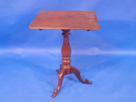 A 19thC mahogany rectangular tilt top table