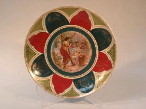An early 20thC porcelain 'Vienna' plate