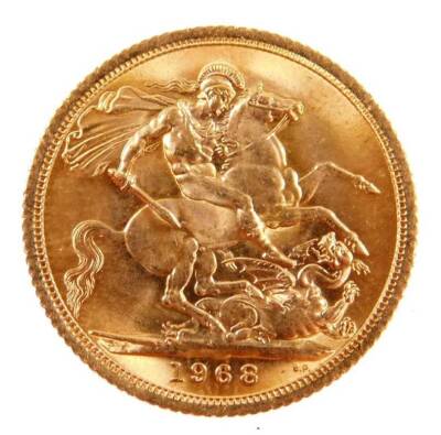 An Elizabeth II gold full sovereign, 1968.