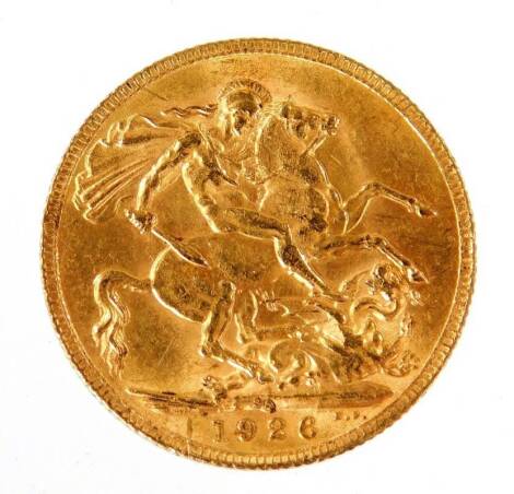 A George V gold full sovereign, 1926.