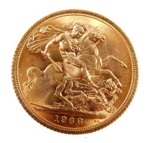 An Elizabeth II gold full sovereign, 1968.