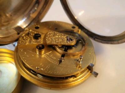 A Victorian open face silver pocket watch - 3